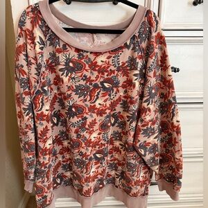 Free people floral oversized sweatshirt